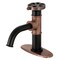 Kingston Brass KSD282RXAC Single-Handle Bathroom Faucet with Push Pop-Up, Matte Black/Antique Copper KSD282RXAC - alternate 1